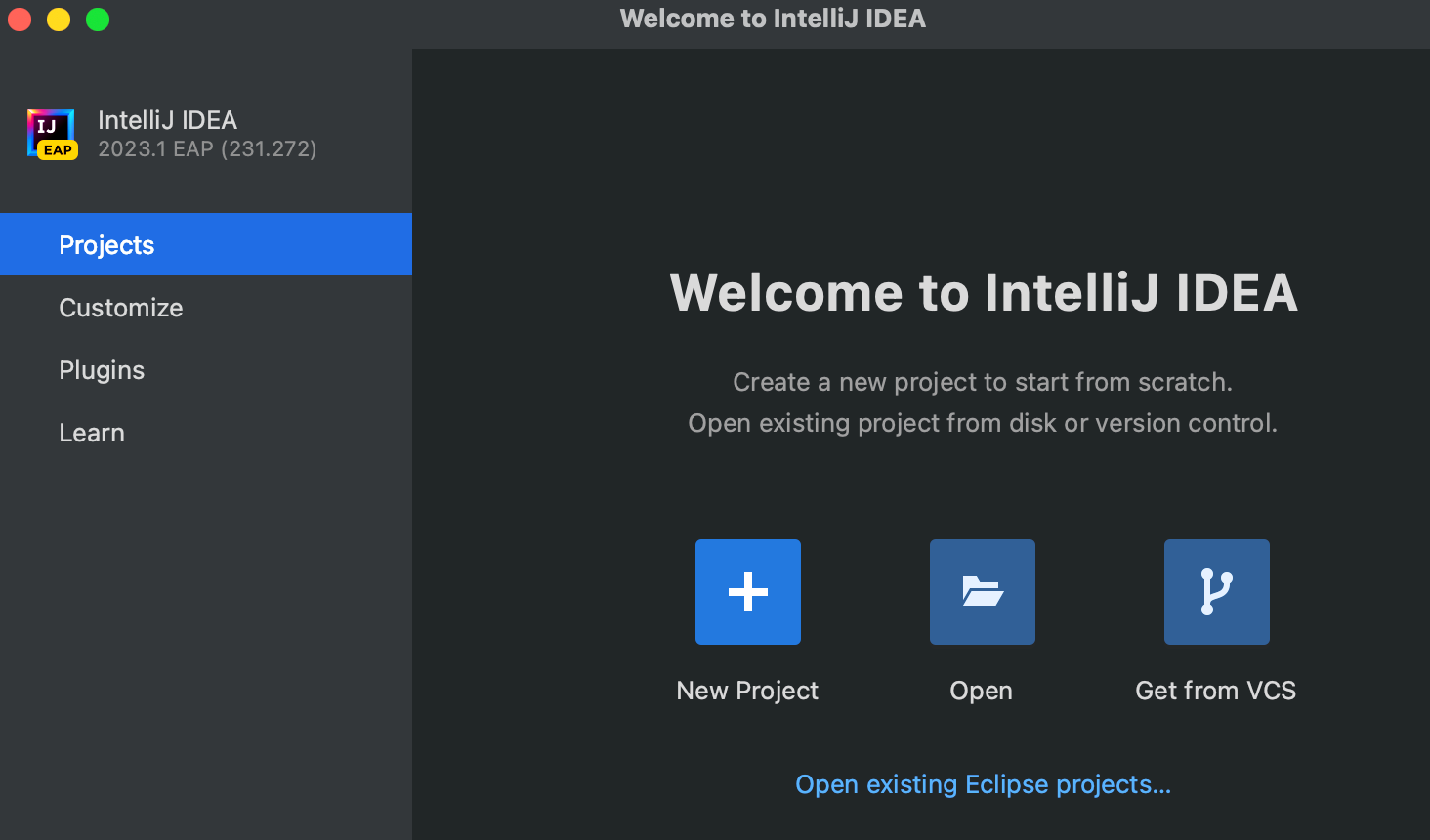 IntelliJ. Create your first project