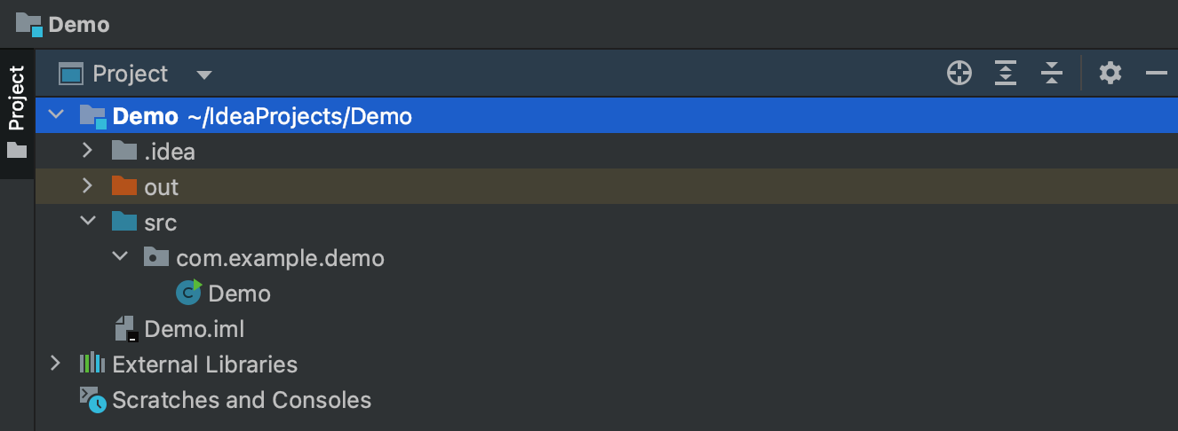 IntelliJ. This is how you create a package and a class Demo inside it