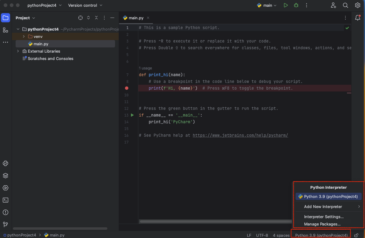 Pycharm Basics. Python Interpreter