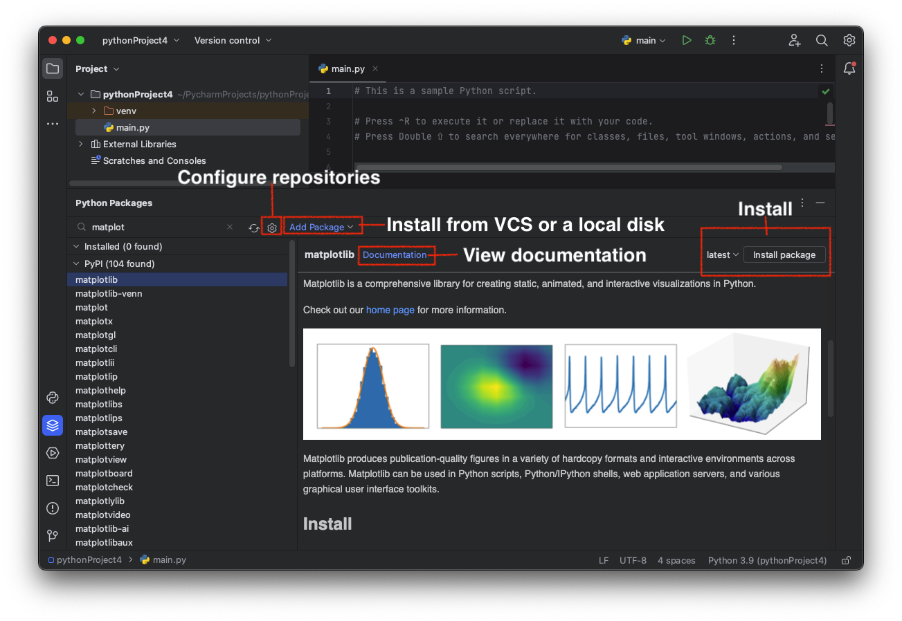 Pycharm Basics. Install Python packages