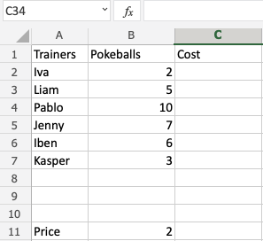 Absolute References in Excel