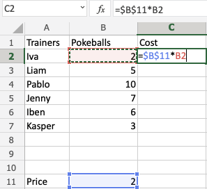 Absolute References in Excel