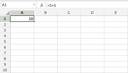 Addition Operator in Excel