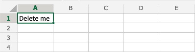 Delete cells in Excel