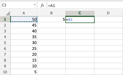 Division Operator in Excel