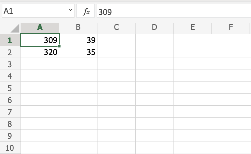 Excel example