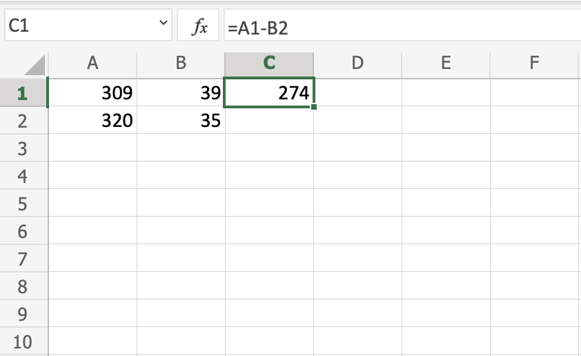 Excel example