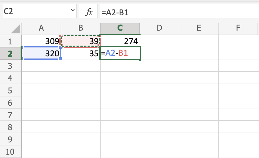 Excel example