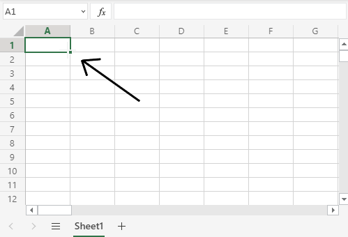 Fill cross in Excel