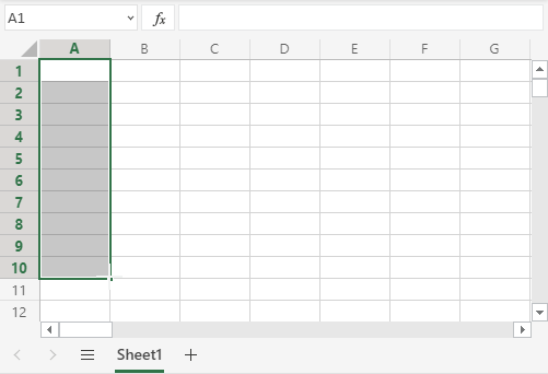 Fill cross in Excel