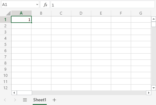 Fill cross in Excel