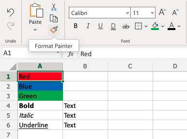 Format Painter in Excel