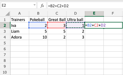 Formulas in Excel