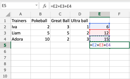 Formulas in Excel