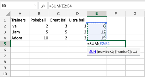 Formulas in Excel