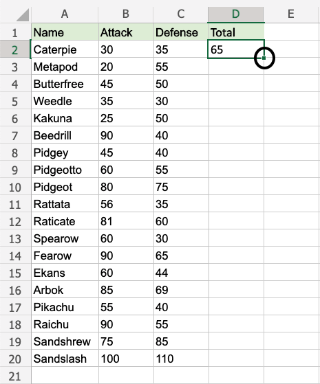 Excel Double-Click to Fill