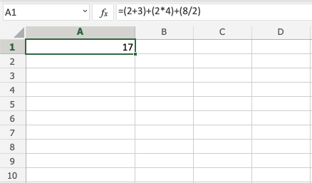 With Many Parentheses in Excel