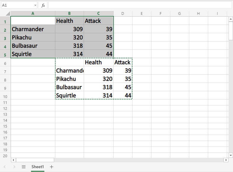 Copy and paste. Excel