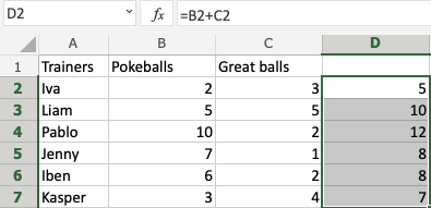 Relative reference in Excel