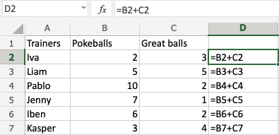 Relative reference in Excel