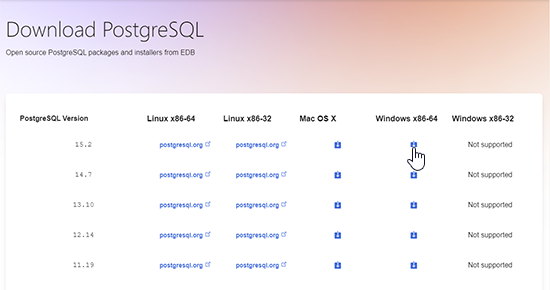 Laden Sie PostgreSQL herunter