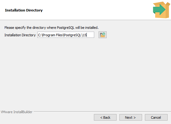 Specify Directory of PostgreSQL