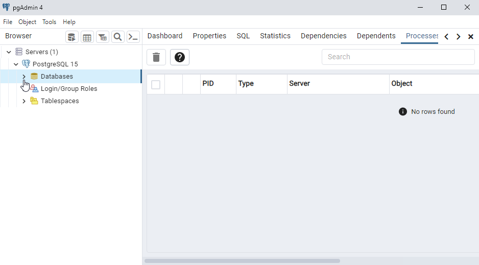 Buscar base de datos