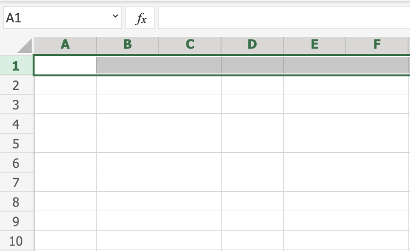 Select row in Excel